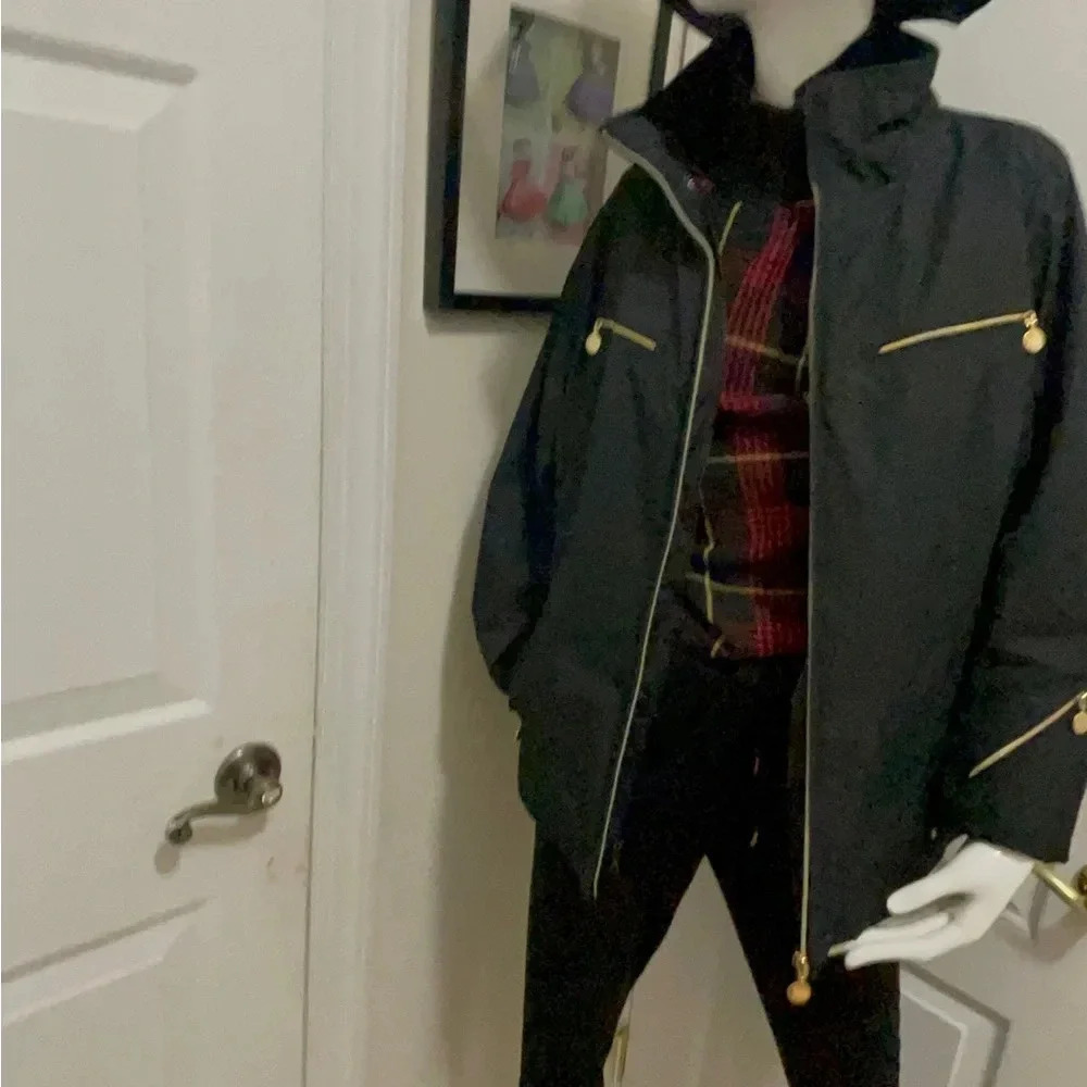 Calvin Klein stunning jacket gold hardware with double zipper. - Picture 6 of 16